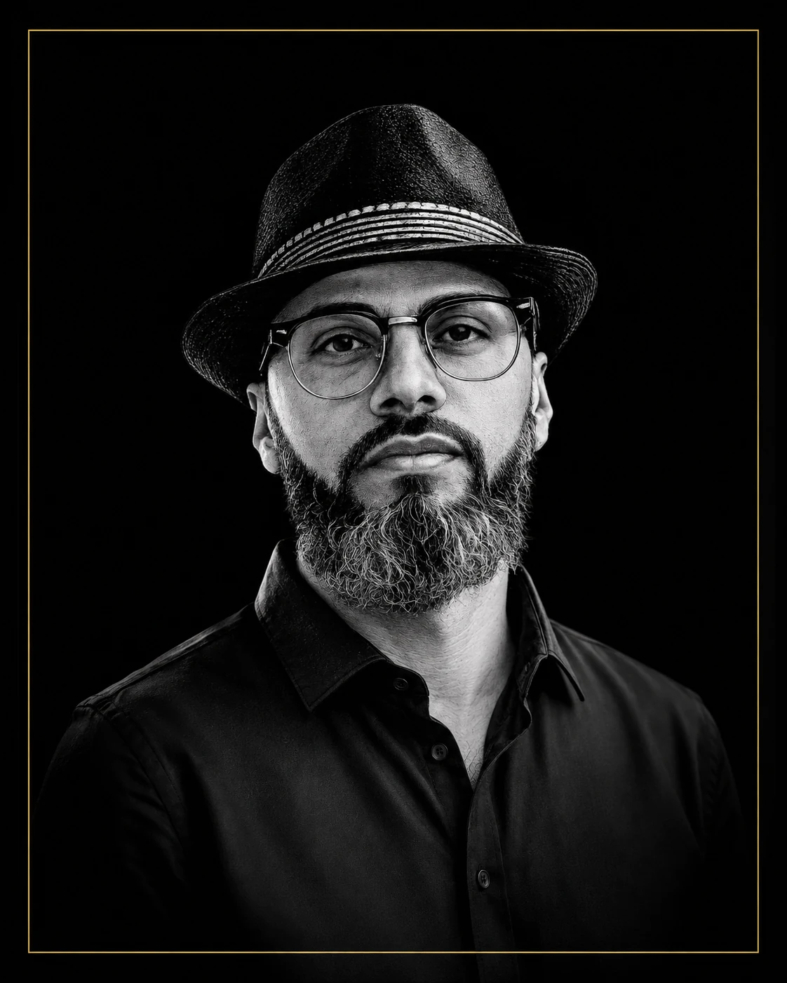 Black-and-white portrait of Dwayne D’Key
